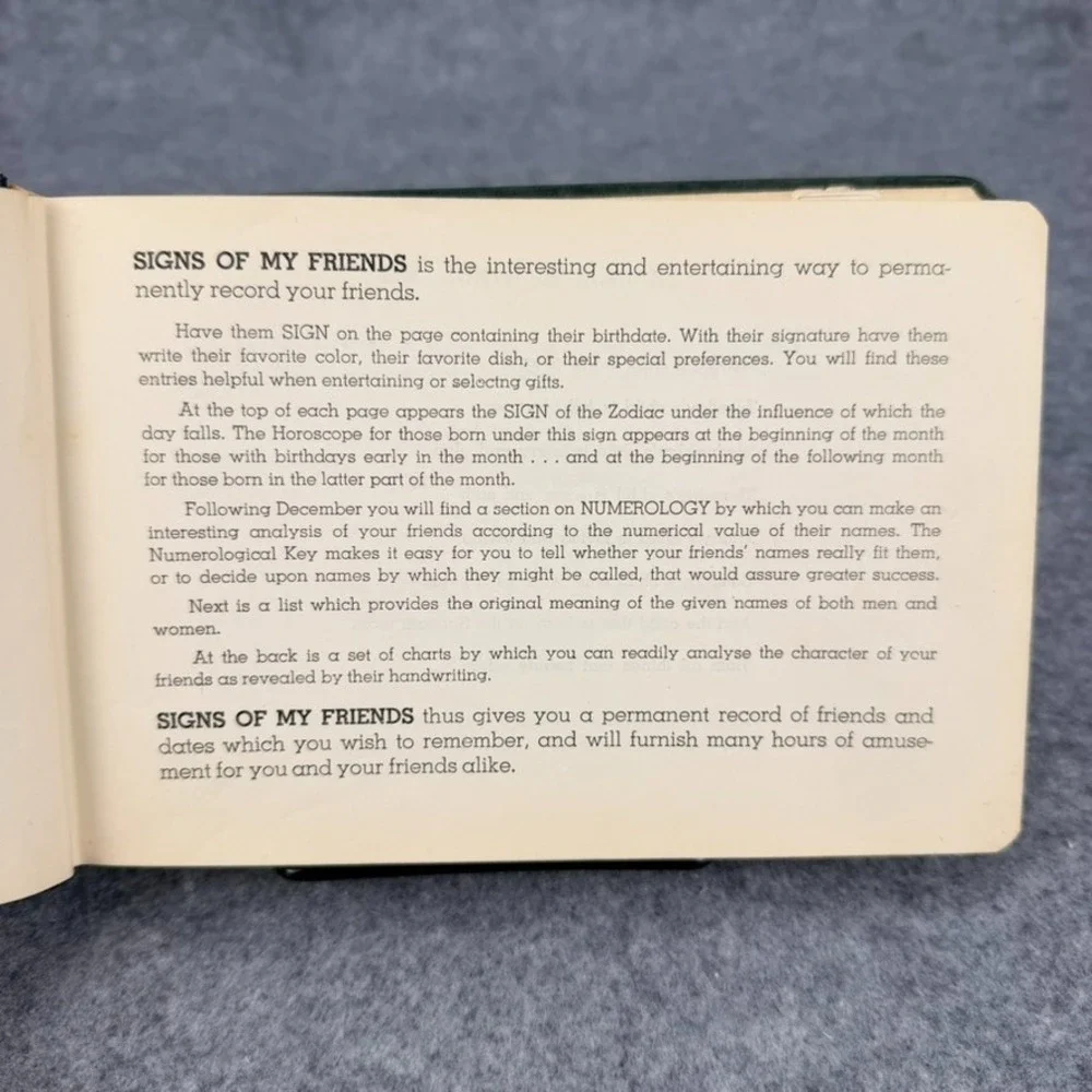 Vintage 1941 Signs of My Friends Vol 2 Autograph Zodiac Horoscope Birthday Book